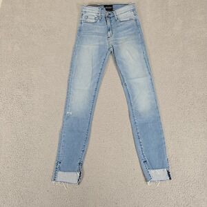 Black Orchid Jeans Womens 25 Liquify High Rise Skinny Distressed Hem Denim Pants